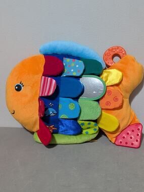 Melissa & Doug K's Kids Flip Fish Soft Baby Sensory Tummy Time Plush Toy Mirror